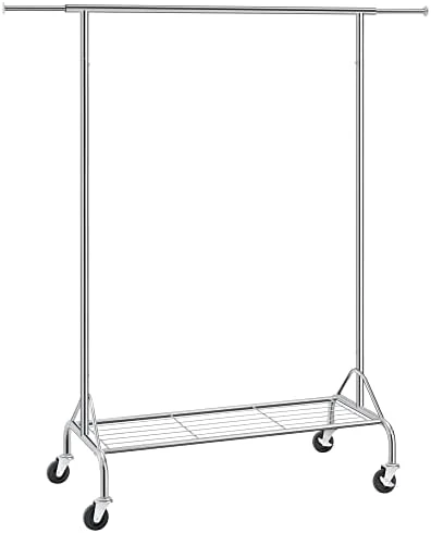 SONGMICS Heavy Duty Metal Clothes Rail With Shoes Shelf, Maximum Load Of 50 Kg, One Rod, Silver 8 SONGMICS Heavy Duty Metal Clothes Rail With Shoes Shelf, Maximum Load Of 50 Kg, One Rod, Silver - Image 8