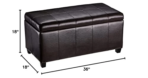 FIRST HILL FHW Marion Rectangular Storage Ottoman, Russet Brown 2 FIRST HILL FHW Marion Rectangular Storage Ottoman, Russet Brown - Image 2