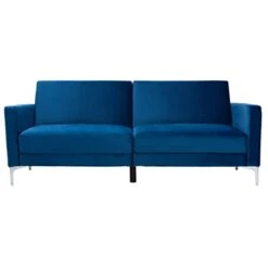 Safavieh Home Chelsea Modern Navy And Chrome Foldable Futon Sofa Bed -Safavieh Furniture 31HtFGmLuJL