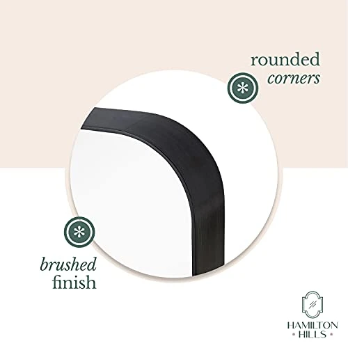 Hamilton Hills 18x48 Inch Metal Black Frame Mirror For Bathroom | Brushed Rectangular Tall Rounded Corner Vanity | 2" Deep Set Design Wall Mirrors Decorative | Hangs Horizontal And Vertical 5 Hamilton Hills 18x48 Inch Metal Black Frame Mirror For Bathroom | Brushed Rectangular Tall Rounded Corner Vanity | 2" Deep Set Design Wall Mirrors Decorative | Hangs Horizontal And Vertical - Image 5