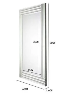 RICHTOP Wall Mirror Triple Bevelled Edges Rectangle Large Silver Wall Mounted Mirror For Living Room, Hallway,Office(90X60CM) -Safavieh Furniture 31IdOoPYc4L