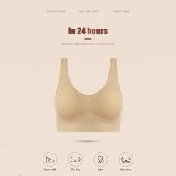 MatureGirl Women's Seamless MID Solid Color Sports Bra With Removable Bra Pad Lightweight Bra (Red, L) -Safavieh Furniture 31JGfj04v5L