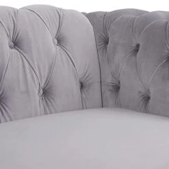 RARZOE 3 Pieces Of Living Room Furniture Sofa Sets, Modern Velvet Chesterfield Sofa&Chesterfield Club Chair&Chesterfield Loveseat Sofas Set With Nailhead Trim Scroll Arms For Living Room(Grey) 17 RARZOE 3 Pieces Of Living Room Furniture Sofa Sets, Modern Velvet Chesterfield Sofa&Chesterfield Club Chair&Chesterfield Loveseat Sofas Set With Nailhead Trim Scroll Arms For Living Room(Grey) -Safavieh Furniture 31JH3XsKsdL