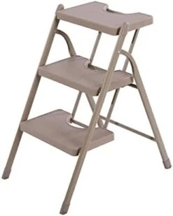 GENERIC 3-Step Steel Ladder Folding Step Ladder With Wide Anti-Slip Pedal Multipurpose Step Ladder Flower Stand Shelf Organizer For Household Kitchen Office 330lbs Load Capacity (Color : Bruin) -Safavieh Furniture 31JJcVUGTnL. AC 1