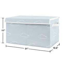 Sweet Jojo Designs Blue Clouds Boy Small Fabric Toy Bin Storage Box Chest For Baby Nursery Or Kids Room - Slate And White Cloud Sky For Vintage Airplane Aviator Aviation Collection -Safavieh Furniture 31JMa6fUmcL
