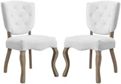 Modway Array French Vintage Tufted Upholstered Fabric Four Dining Chairs In Beige -Safavieh Furniture 31JTbmziirL. AC