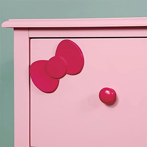 BOWERY HILL Transitional Wood 1-Drawer Nightstand In Pink 5 BOWERY HILL Transitional Wood 1-Drawer Nightstand In Pink - Image 5