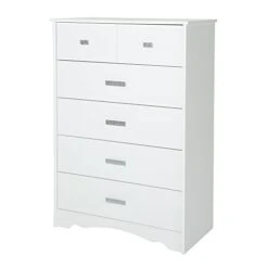 South Shore Tiara 5-Drawer Dresser, Pure White With Jewel-Like Handles -Safavieh Furniture 31JhvOGAddL