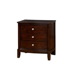 BOWERY HILL Transitional 3 Drawer Wooden Bedside Nightstand In Brown Cherry -Safavieh Furniture 31Jp3VnmEUL