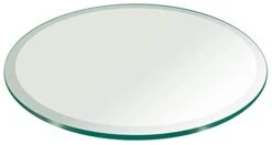 24" Inch Round Glass Table Top 3/8" Thick Tempered Beveled Edge By Fab Glass And Mirror