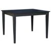 International Concepts Solid Wood Dining Table With Shaker Legs, 48 By 30 By 30-Inch, Black