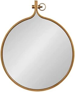 Kate And Laurel Yitro Round Industrial Modern Metal Framed Wall Mirror, 23.5x28.5, Black -Safavieh Furniture 31KjamfhOBL. AC