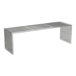Bench Silver Solid Modern Contemporary Steel