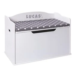 Milliard Wooden Toy Box And Storage Chest With Seating Bench - For Kids And Babies – Girls And Boys - White - Large