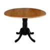 International Concepts Round Dual Drop Leaf Ped Table, Black/Cherry, 42-Inch