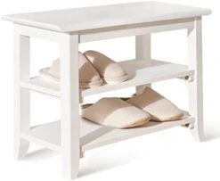 OGCAU Shoe Bench Entryway With Storage Bench For Bedroom, Ottoman, 2 Tier, Shoe Rack Organizer For Door, Good Load Bearing, Ideal For Entryway Hallway Living Room And Corridor(Natural 23.6") -Safavieh Furniture 31LSh6y0EfL. AC