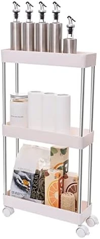 Ettori Rolling Cart Utility Cart Plastic 3 Tier Rolling Storage Cart For Bathroom Kitchen Organization, Living Room And Office- Laundry Cart With Wheels 7 Ettori Rolling Cart Utility Cart Plastic 3 Tier Rolling Storage Cart For Bathroom Kitchen Organization, Living Room And Office- Laundry Cart With Wheels - Image 7