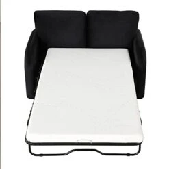 Merax Pull Out Sleeper Sofa Bed With Twin Size Pad, USB Charging Port And 3-pin Plug For Living Room, Small Apartment Love Seats, Black_w/Mattress 11 Merax Pull Out Sleeper Sofa Bed With Twin Size Pad, USB Charging Port And 3-pin Plug For Living Room, Small Apartment Love Seats, Black_w/Mattress -Safavieh Furniture 31M8mLCExCL