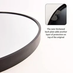 GLSLAND Circle Mirror, Gold Round Wall Mirror 24 Inch, Round Vanity Mirror For Bathrooms, Entryways, Living Rooms And Wall Decor -Safavieh Furniture 31MEtHXMxOL