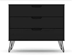 Manhattan Comfort Rockefeller Mid-Century Modern 3 Drawer Bedroom Dresser, 35.24", Black -Safavieh Furniture 31McFttYcIL. AC