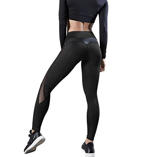 MatureGirl Mesh Sexy Women's Pants Leggings Stitching Sports Yoga Hip-Lifting Yoga Yoga Pants Women's Pants (Black, L) 1 MatureGirl Mesh Sexy Women's Pants Leggings Stitching Sports Yoga Hip-Lifting Yoga Yoga Pants Women's Pants (Black, L)