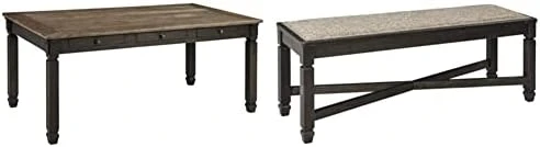 Signature Design By Ashley Tyler Creek Farmhouse Dining Table With Drawers, Seats Up To 6, Almost Black & Tyler Creek Modern Farmhouse Upholstered Dining Room Bench, Antique Black Finish 7 Signature Design By Ashley Tyler Creek Farmhouse Dining Table With Drawers, Seats Up To 6, Almost Black & Tyler Creek Modern Farmhouse Upholstered Dining Room Bench, Antique Black Finish - Image 7