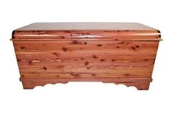 46" Heirloom Aromatic Red Cedar Hope Chest With Waterfall Edge And Scallop Feet, Storage Trunk For Blankets - Amish Made In America (Large, Natural)