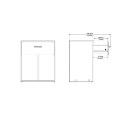 Home Square Contemporary 2 Piece Bedroom Set With 1 Drawer Wood Nightstand Set In Oak Structure And White -Safavieh Furniture 31NMXy10MsL