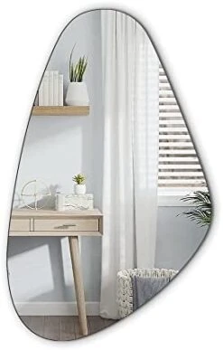 WOODWORTH Irregular Mirror Decor For Living Room Bedroom Entryway, Wall Mounted Frameless 20 X 33 Inch Mirror For Wall Decor (Triangle) -Safavieh Furniture 31NiVDdCbJL. AC