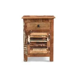 Great Deal Furniture Salome Wooden Side Table With Drawer, Distressed Paint