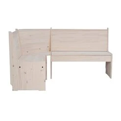 Riverbay Furniture Pine Wood Indoor 3 Piece Kitchen Corner Table Booth Bench Breakfast Dining Nook Set In Antique White -Safavieh Furniture 31NwYPSoQTL