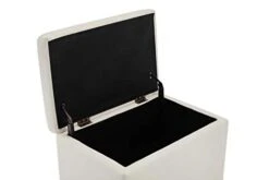 Wovenbyrd Classic 24-Inch Wide Rectangular Tufted Storage Ottoman Footstool With Hinged Lid, Cream Fabric -Safavieh Furniture 31OkwFfRQlL