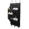 Coastal Rose Over The Door Shoe Organizer, Hanging Shoe Rack Organizer For Closet Door With 12 Deep Pockets & 3 Metal Hooks, 3-Tier Hanging Shoe Storage Organizer,Shoe Holder For Back Of Door,Black