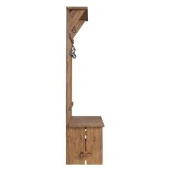 Alaterre Furniture Bethel Acacia Wood 70" H Hall Tree, Natural Aged Brown -Safavieh Furniture 31Ox1rU5iYL
