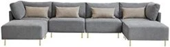 Familymill 108'' Linen L-Shaped Sectional Sofa With Removable Ottoman And 3 Pillows 17 Familymill 108'' Linen L-Shaped Sectional Sofa With Removable Ottoman And 3 Pillows -Safavieh Furniture 31Oz8Yk5fL. AC