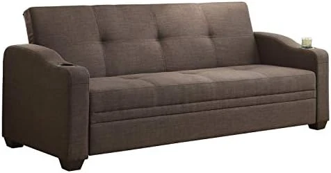 Lexicon Cline Futon Sofa Sleeper, Grayish Brown 2 Lexicon Cline Futon Sofa Sleeper, Grayish Brown - Image 2