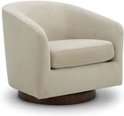 CHITA Swivel Accent Chair Armchair, Round Barrel Chairs In Performance Fabric For Living Room Bedroom, Ivory -Safavieh Furniture 31PBzGcBzbL. AC