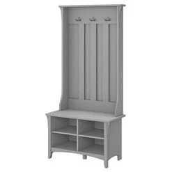 Bush Furniture Salinas Hall Tree With Storage Bench, Cape Cod Gray