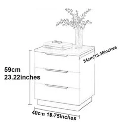 DITUDO Nightstands White Bedside Table With 3 Drawers, Bedroom Nightstand Bedside Cabinet Storage Cabinet Entrance Or Living Room (Color : B, Size : 40 * 34 * 59m) -Safavieh Furniture 31PtZAtpyrL