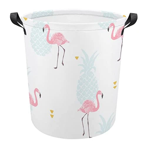 HoaMoya Collapsible Pink Flamingo And Pineapple Laundry Hamper Tropical Nursery Hamper Large Waterproof Clothes Toy Storage Basket Bin For Kids Boys Girls Bedroom Bathroom 1 HoaMoya Collapsible Pink Flamingo And Pineapple Laundry Hamper Tropical Nursery Hamper Large Waterproof Clothes Toy Storage Basket Bin For Kids Boys Girls Bedroom Bathroom