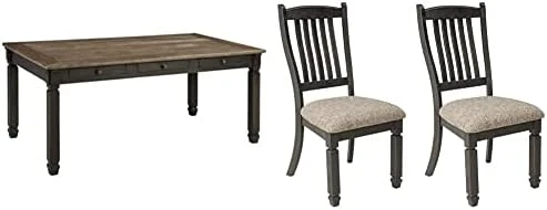 Signature Design By Ashley Tyler Creek Farmhouse Dining Table With Drawers, Seats Up To 6, Almost Black & Tyler Creek Modern Farmhouse Upholstered Dining Room Bench, Antique Black Finish 8 Signature Design By Ashley Tyler Creek Farmhouse Dining Table With Drawers, Seats Up To 6, Almost Black & Tyler Creek Modern Farmhouse Upholstered Dining Room Bench, Antique Black Finish - Image 8