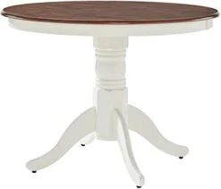 Crosley Furniture Shelby Dining Table, Round, Distressed White