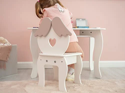 Woodandhearts Montessori Toddler Table And Chair Set Wooden White Angel Toddler Chair And Puzzle Table Gift For 1 Year Old Waldorf Handmade Furniture 6 Woodandhearts Montessori Toddler Table And Chair Set Wooden White Angel Toddler Chair And Puzzle Table Gift For 1 Year Old Waldorf Handmade Furniture - Image 6