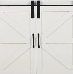 PHI VILLA Farmhouse Coffee Bar Cabinet - Sliding Barn Door Kitchen Sideboard Buffet Storage Cabinet… -Safavieh Furniture 31QDuWALYRS