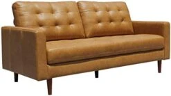 Amazon Brand – Rivet Cove Mid-Century Modern Tufted Leather Accent Chair, 32.7"W, Caramel -Safavieh Furniture 31QMbtE8WbL. AC