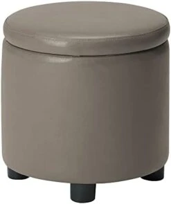 Designs4Comfort Round Accent Storage Ottoman With Reversible Tray Lid -Safavieh Furniture 31QQgB PM1L. AC