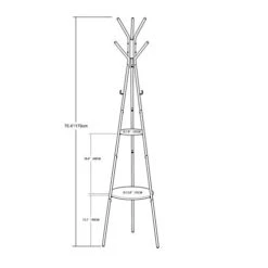 Kiimeey Coat Rack Industrail Metal Freestanding Corner Coat Stand With 2 Shelf -Safavieh Furniture 31QR5d3rz2L