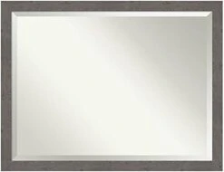 Amanti Art Vanity Framed Bathroom Mirror, Glass Size 22 X 28, Alta Brown Grey -Safavieh Furniture 31QftoaawpL. AC