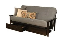 Kodiak Furniture Monterey Futon Set With Storage Drawers, With Black Base And Marmont Thunder Mattress -Safavieh Furniture 31RIunF9fGL