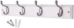 Keypak 2-Hook Wall-Mounted Coat Rack, White, Satin Nickel -Safavieh Furniture 31RQy26rtkL. AC